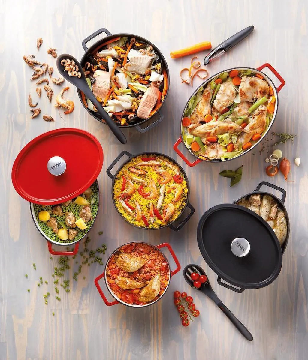 Pyrex Slowcook Braadpan 3.6L - 24cm - Kersenrood