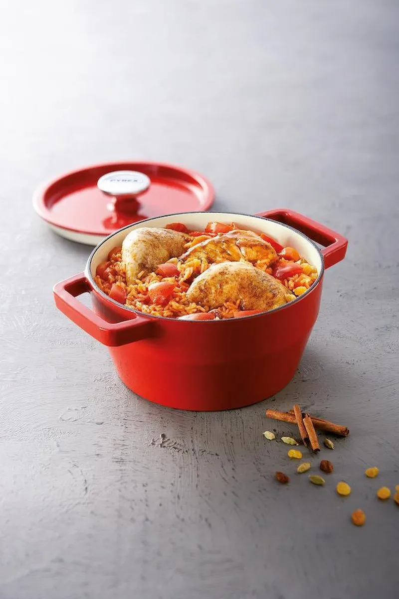 Pyrex Slowcook Braadpan 3.6L - 24cm - Kersenrood