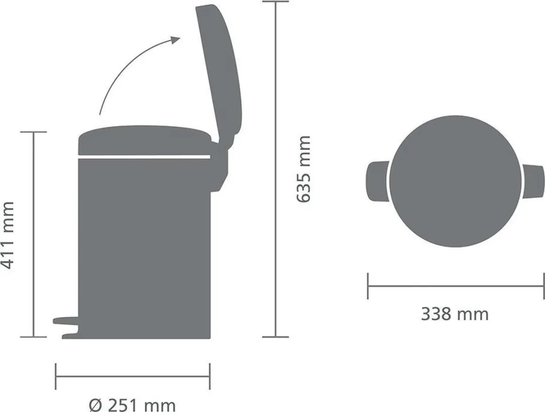 Brabantia NewIcon Prullenbak 12L - Matt Steel Fingerprint Proof
