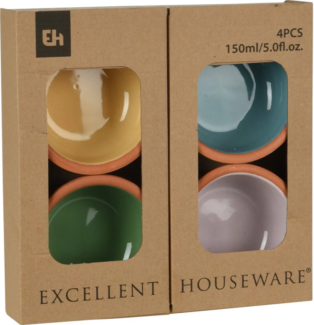 Excellent Houseware Tapas Schaaltjes 8x - 1200ml - Terracotta