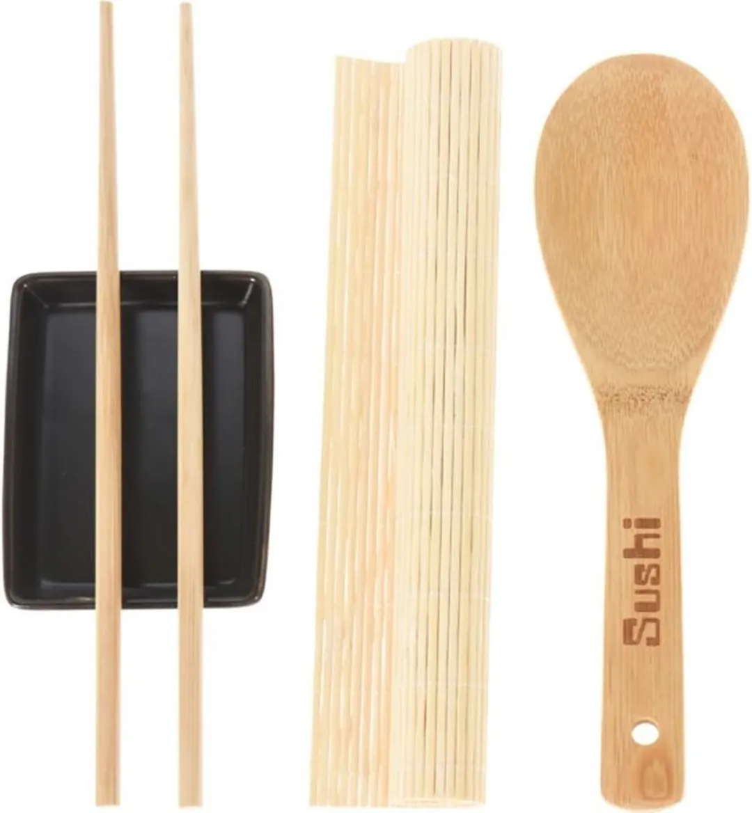 Excellent Houseware Sushi Serveer Set 7-delig - Zwart
