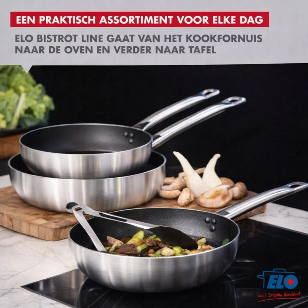Fackelmann Elo Koekenpan 24cm - Anti-aanbak Keramisch - Zwart