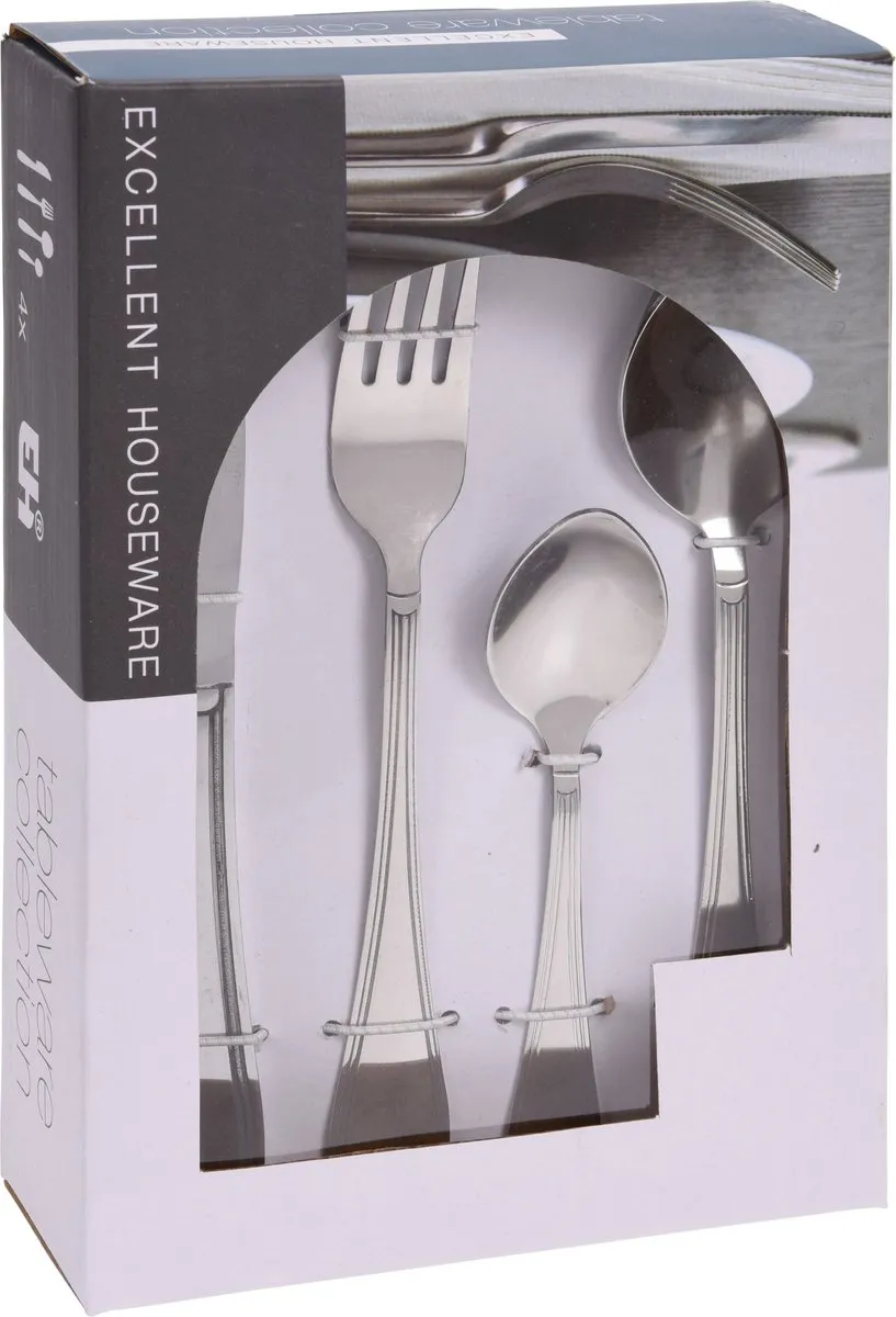 Excellent Houseware Bestekset Klassiek 16-delig - Zilver