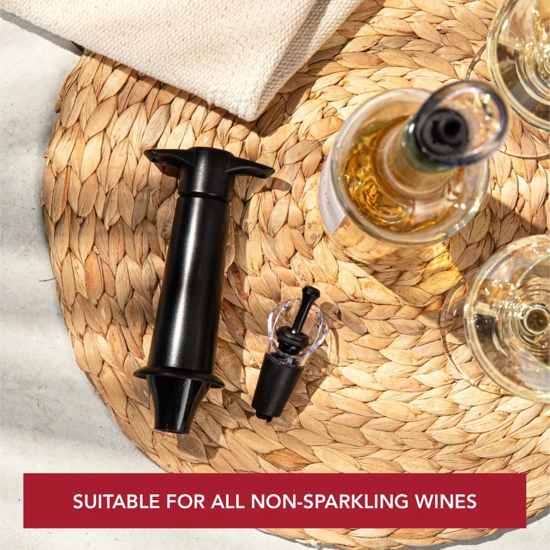 VacuVin Wine Saver & Stopper Set - 2 Stuks - Zwart