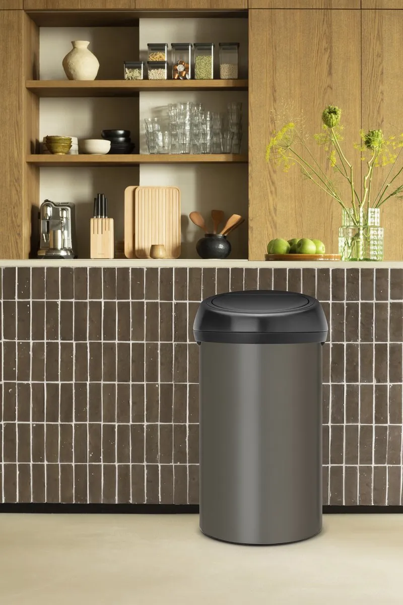 Brabantia Touch Bin Prullenbak 60L - 40cm - Platinum/Matt Black