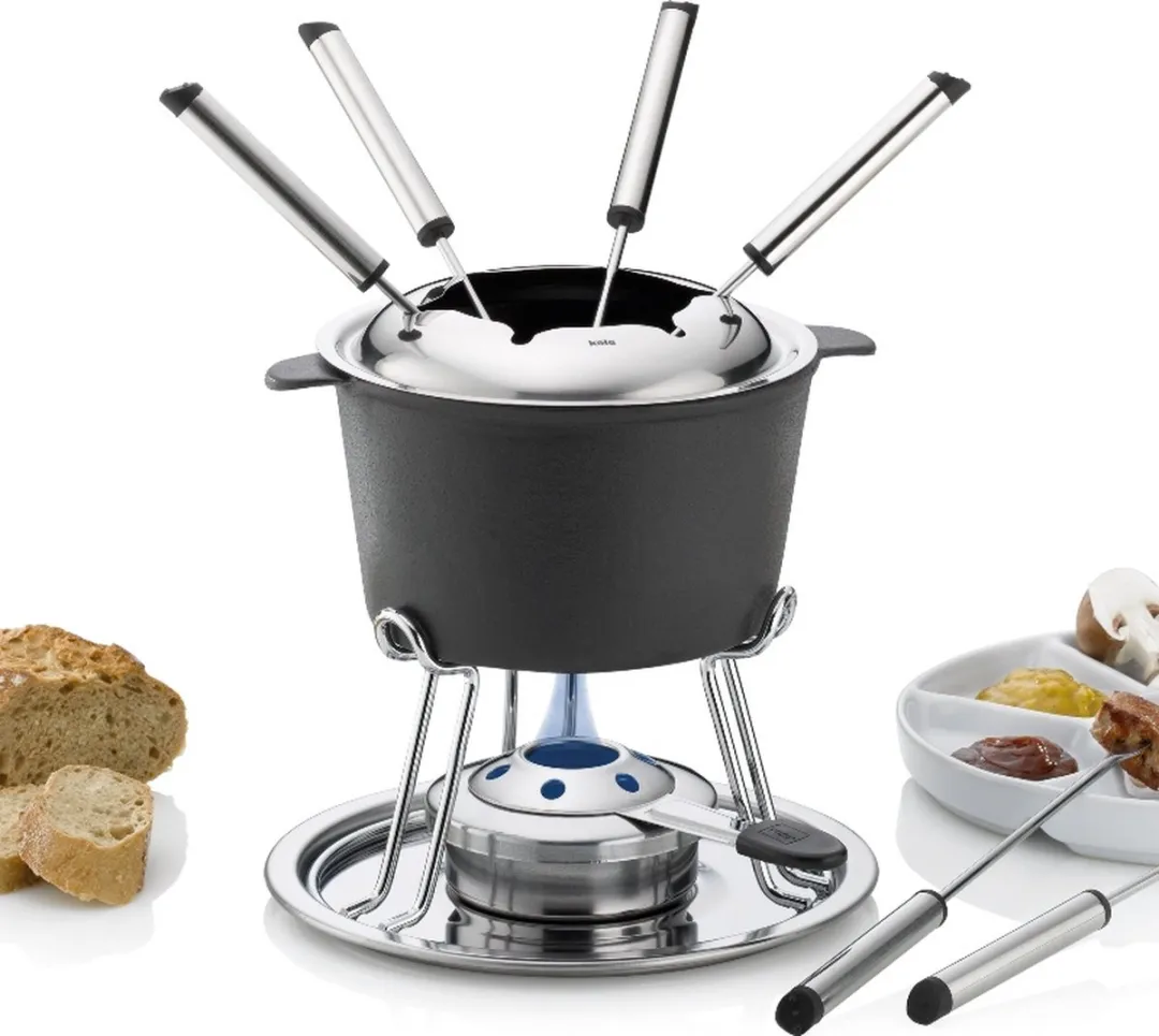 Kela Fondueset Comore Gietijzer 20cm - Zwart