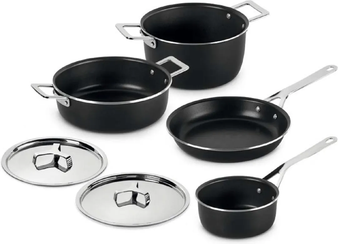 Alessi Jasper Morrison Pannenset AJM100S6 A - 4-delig - Zwart