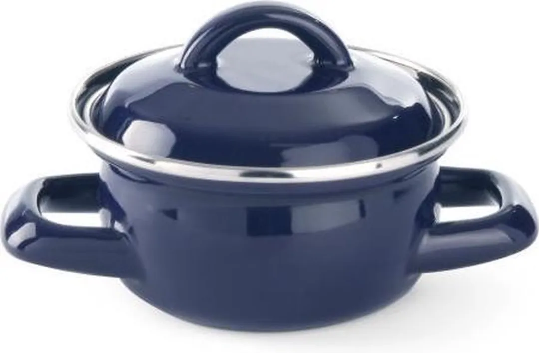 HENDI Soeppannetje 0,65L - Geëmailleerd - Blauw