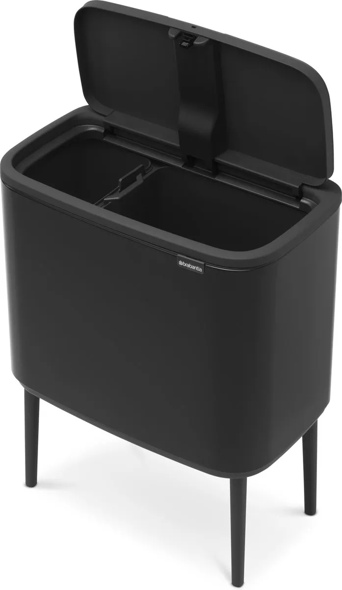 Brabantia Bo Touch Bin Prullenbak 34L - 2 Vakken Matt Black