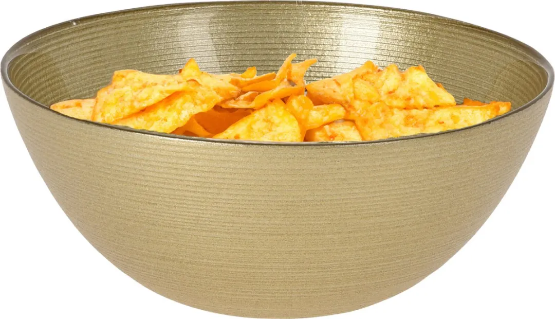 Excellent Houseware Athene Glazen Kommetjes - D15 x H6cm - Goud - 1 Stuk