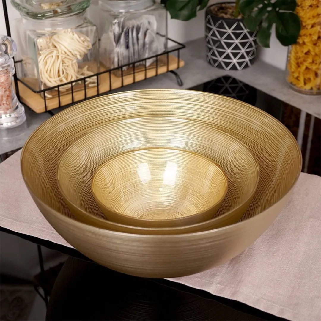 Excellent Houseware Athene Glazen Kommetjes - D15 x H6cm - Goud - 1 Stuk - afbeelding 6 van 6