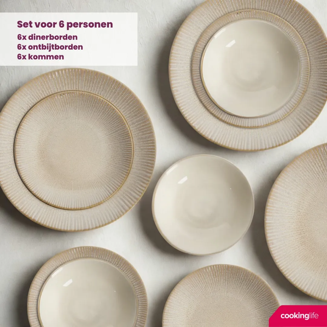 Cookinglife Coastal Lines Serviesset 18-delig - 6 Personen