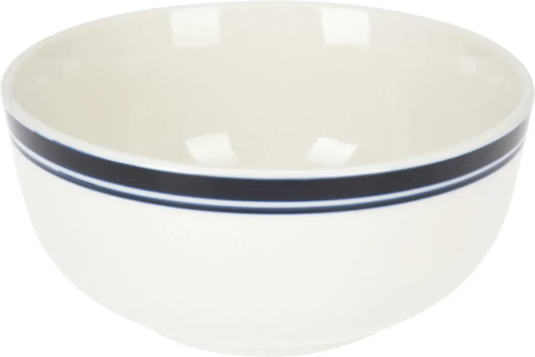 Excellent Houseware Soepkommen - 2 Stuks - 13x7.5cm - Wit/Blaauw - Stapelaar