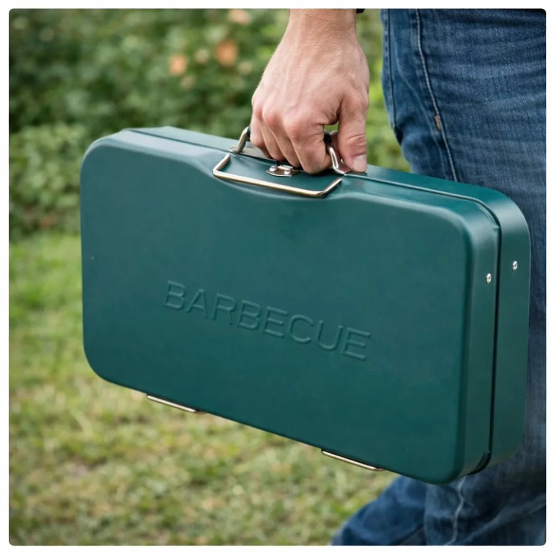 Alpina Opvouwbare Houtskoolbarbecue 35cm - Groen