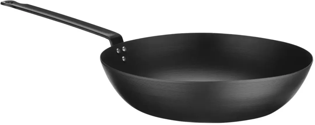 HENDI Wok Carbon Staal Ø30cm - 53cm Lengte