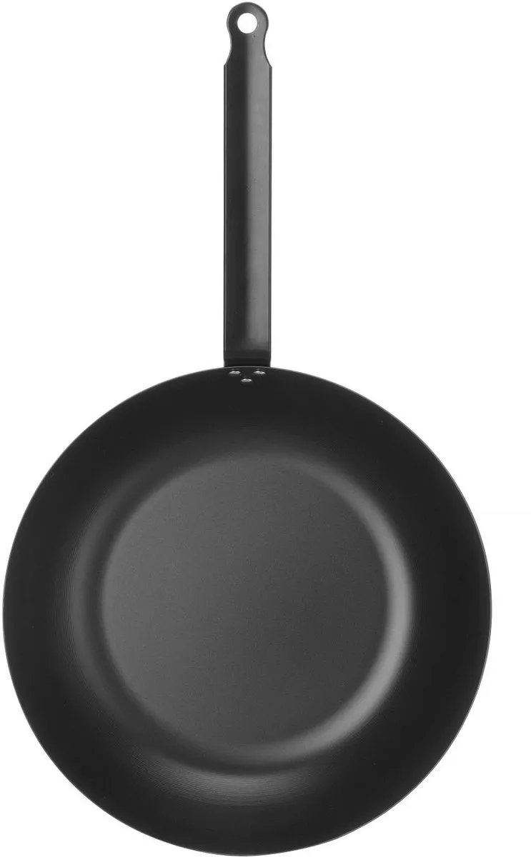 HENDI Wok Carbon Staal Ø30cm - 53cm Lengte