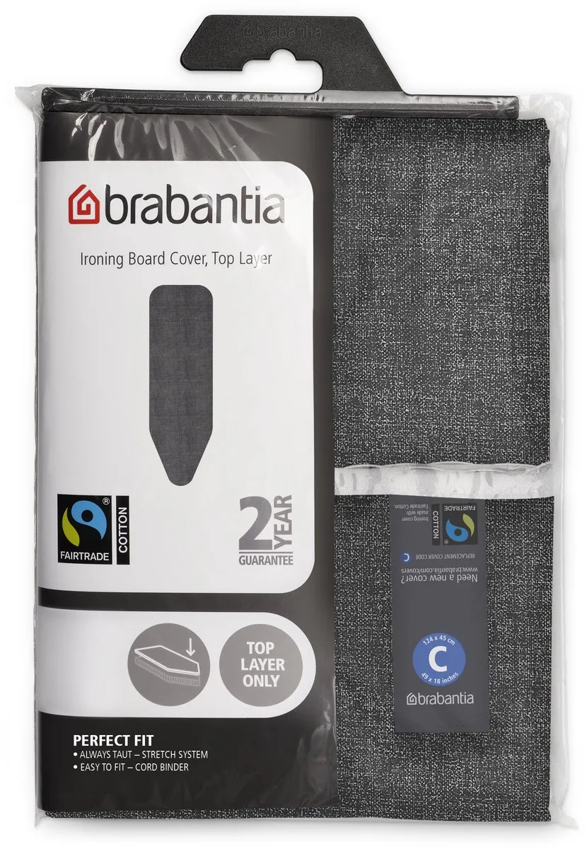 Brabantia Strijkplankhoes Toplaag 124x45cm Denim Black