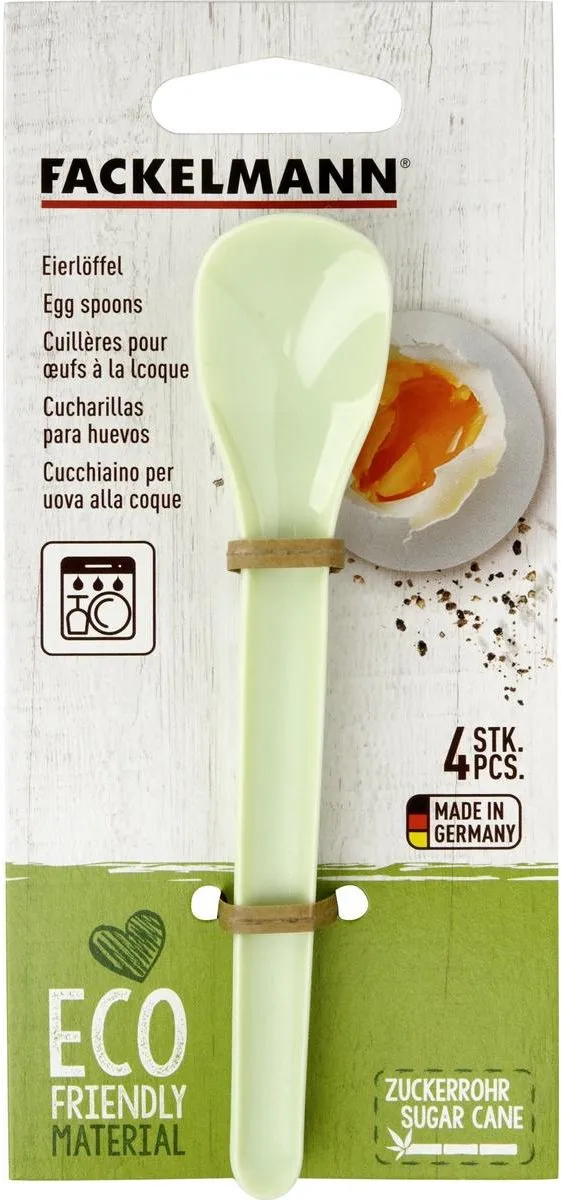 Fackelmann 9316150 Eierlepels Set - 8 Stuks - Kunststof - Lichtgroen - afbeelding 6 van 6