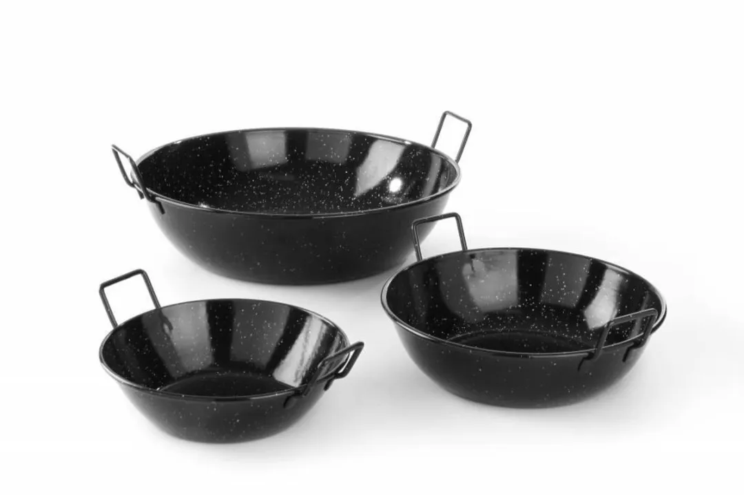 HENDI Geëmailleerde Paëllaschaal Ø185mm - Zwart