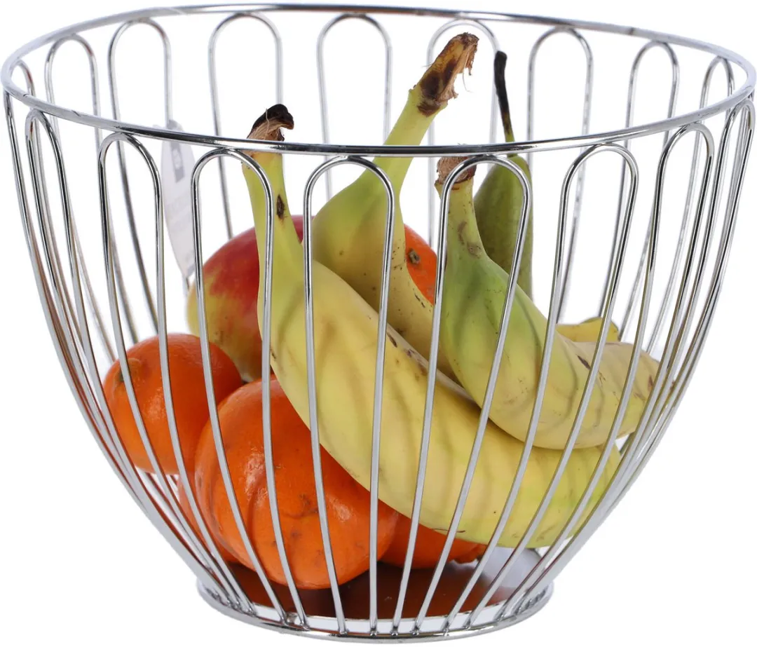 Excellent Houseware Metalen Fruitschaal 24cm - Zilver