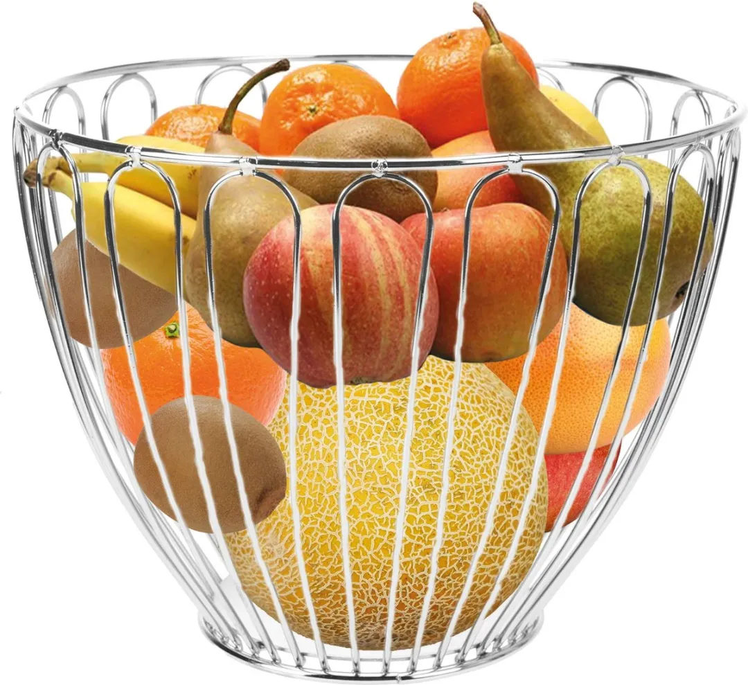 Excellent Houseware Metalen Fruitschaal 24cm - Zilver