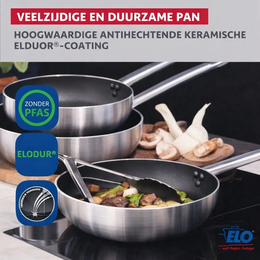 Fackelmann Elo 9803650 Set Aluminium Pannen 32cm & 28cm - Keramiek - Zwart/Grijs - afbeelding 6 van 6