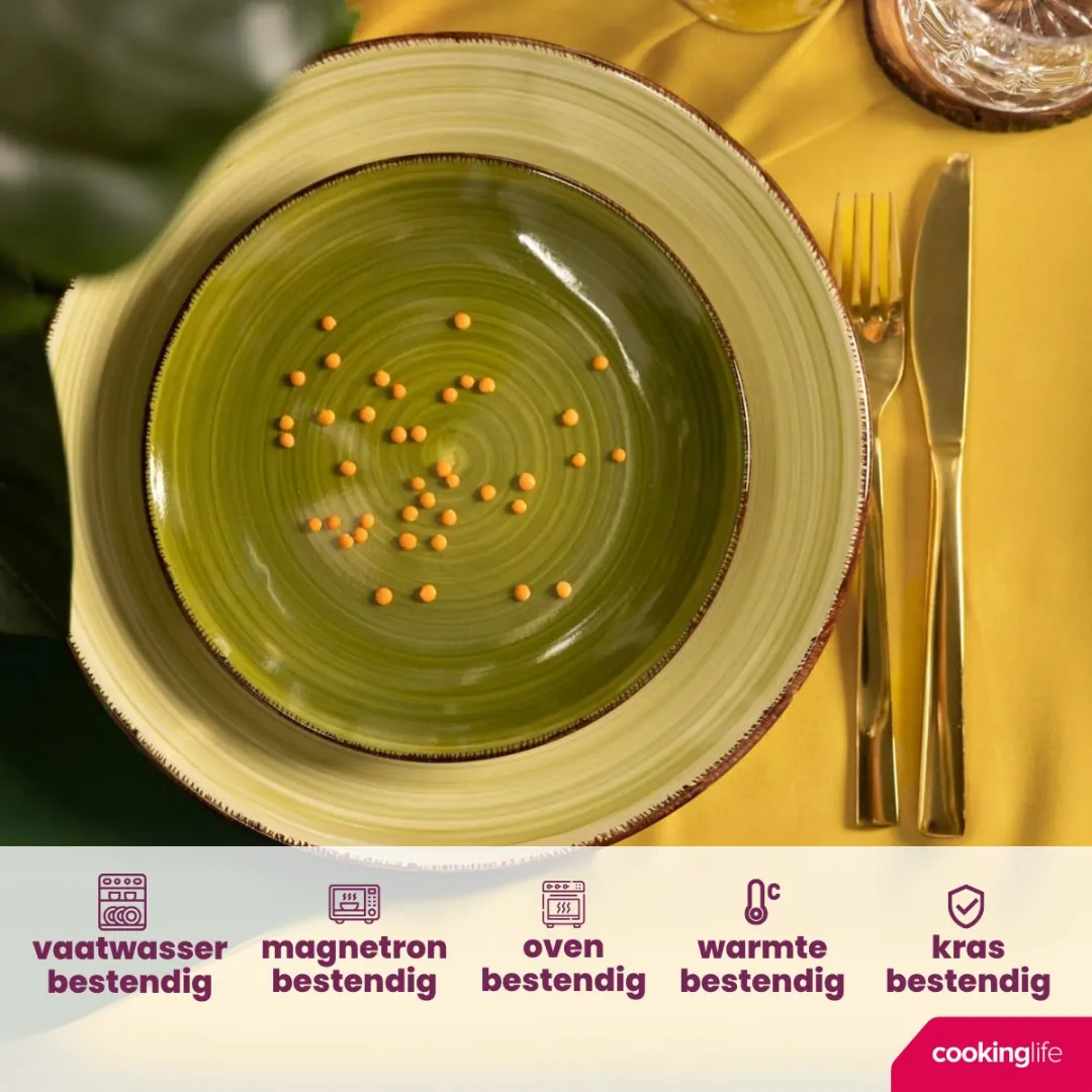 Cookinglife Delice Ontbijtborden - 6 Stuks - ø19cm - Groen