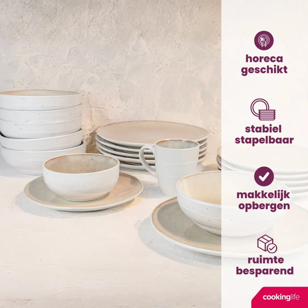 Cookinglife Nola Soepkommen - 6-delig Ø17cm Aardewerk