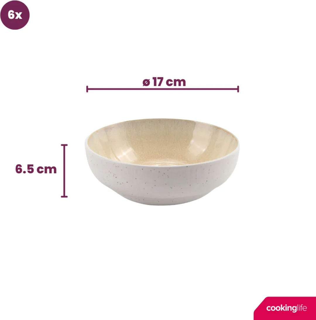 Cookinglife Nola Soepkommen - 6-delig Ø17cm Aardewerk