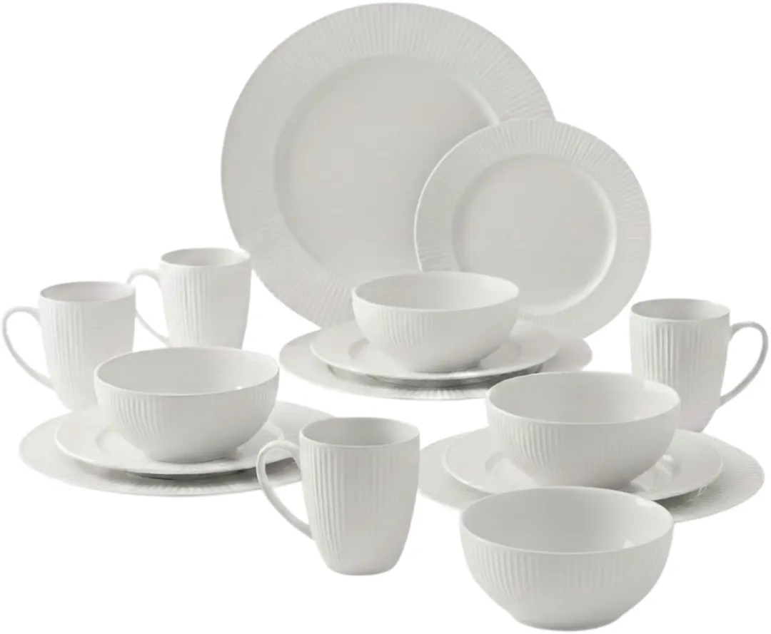 Excellent Houseware Oxford Servies 16-delig - Wit