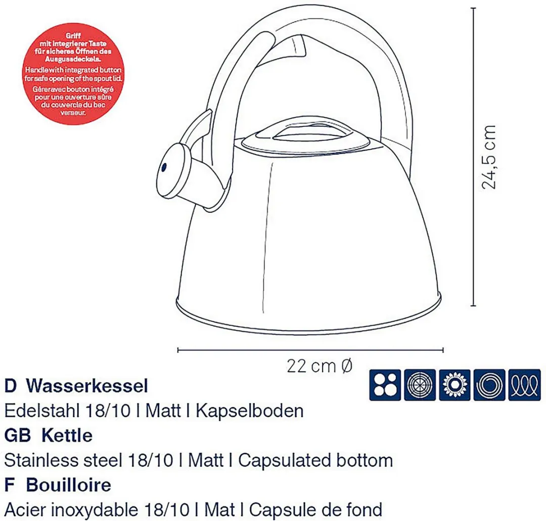 Kela Vitus Waterkoker 2,4L - 2400W - Zwart