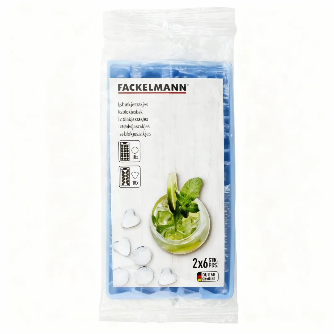 Fackelmann IJsblokjeszakjes Hartjes/Ovaal 12 Stuks - Blauw