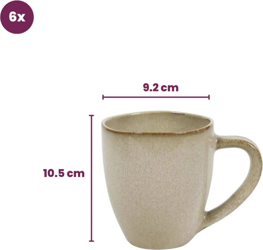 Cookinglife Sabi Koffiemokken - 450ml - 6 Stuks