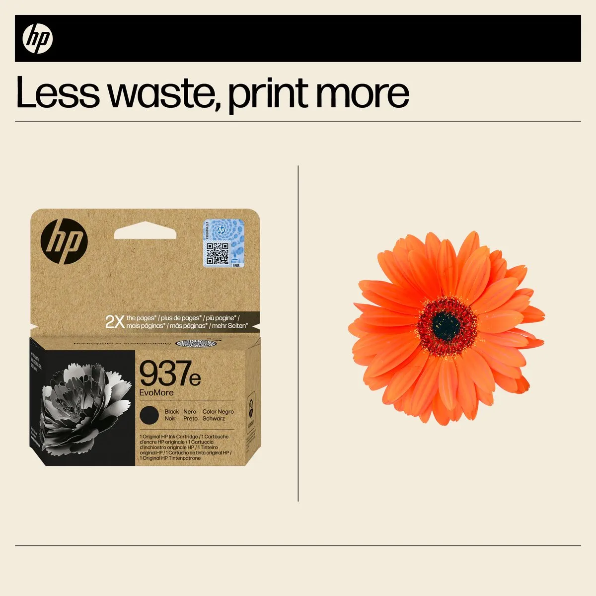 HP 937e EvoMore Inktcartridge Zwart - XL - 2500 pagina's