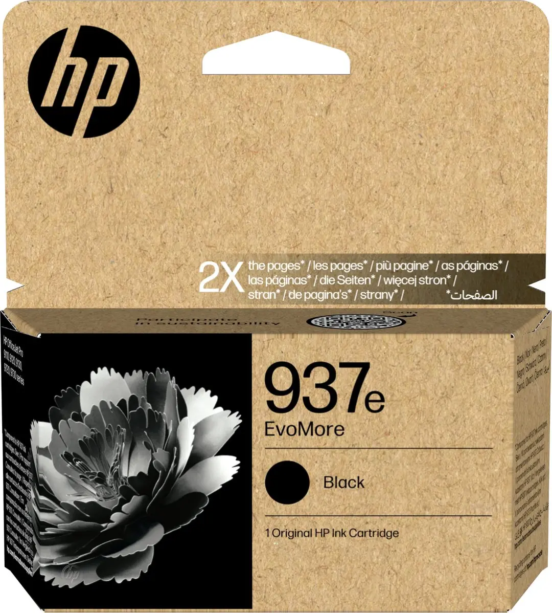 HP 937e EvoMore Inktcartridge Zwart - XL - 2500 pagina's