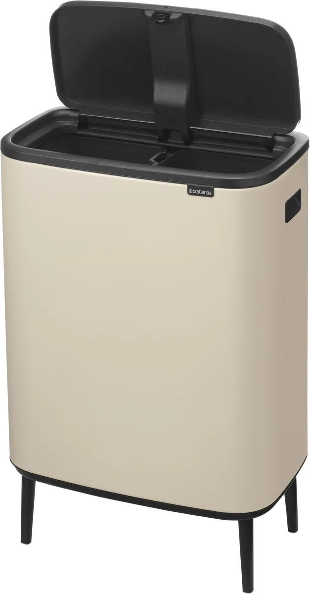 Brabantia Bo Touch Bin Hi Prullenbak 2x30L - Soft Beige - afbeelding 6 van 6