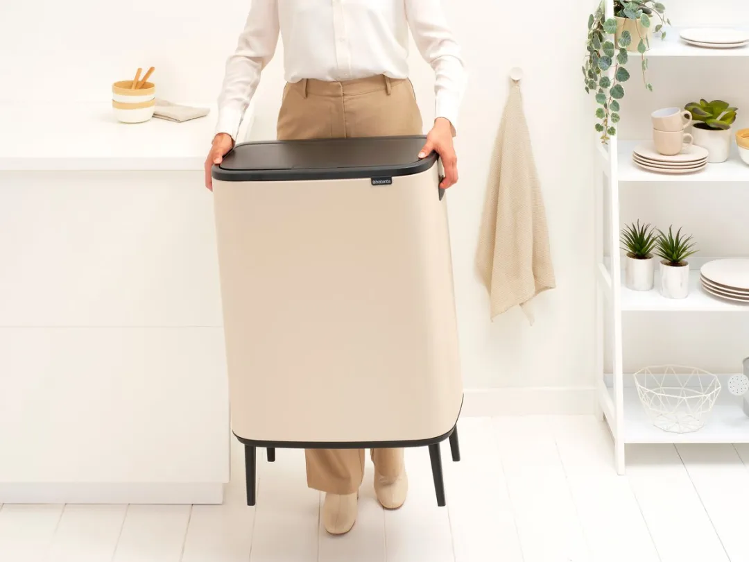 Brabantia Bo Touch Bin Hi Prullenbak - 2 x 30 liter - Afvalscheiding - Soft Beige