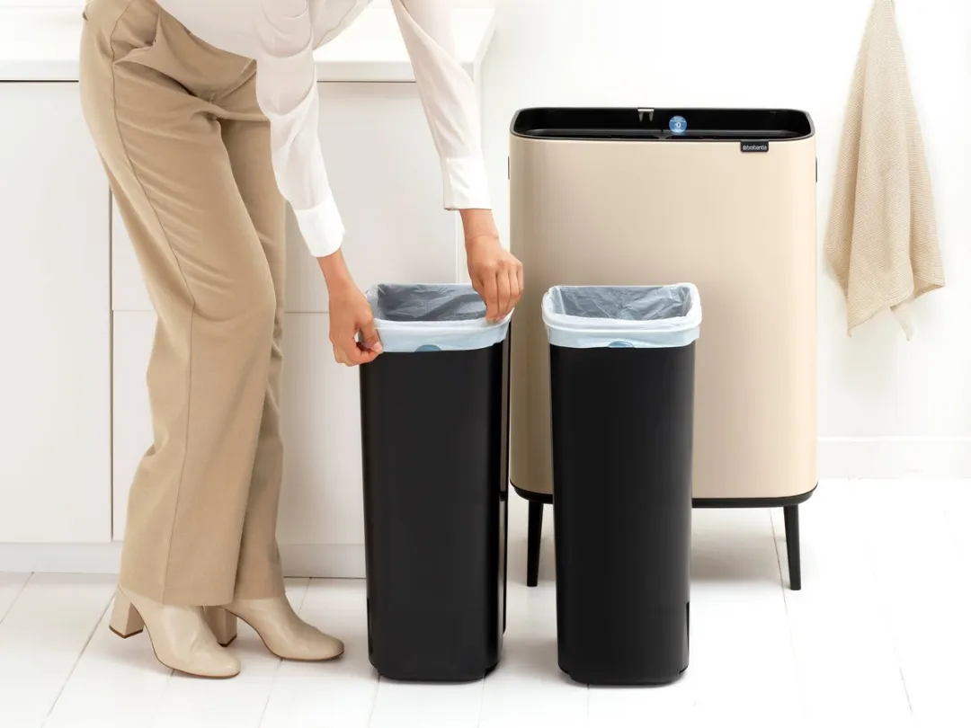 Brabantia Bo Touch Bin Hi Prullenbak - 2 x 30 liter - Afvalscheiding - Soft Beige