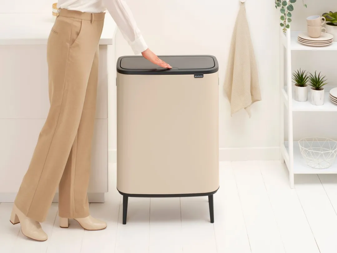 Brabantia Bo Touch Bin Hi Prullenbak - 2 x 30 liter - Afvalscheiding - Soft Beige