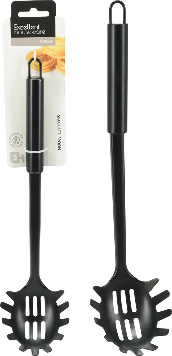 Excellent Houseware Spaghettilepel 30cm - Zwart RVS