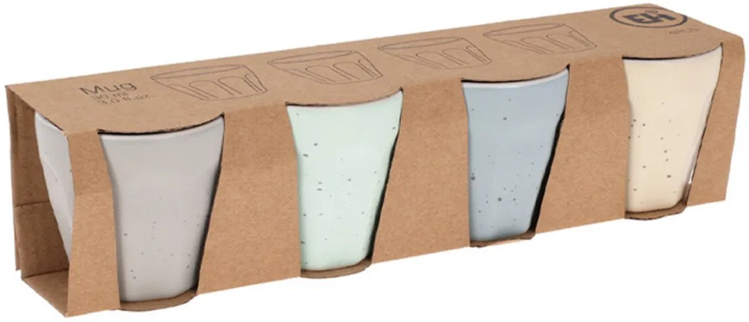 Excellent Houseware Espresso Kopjes 90ml - 4 Stuks - Multicolor