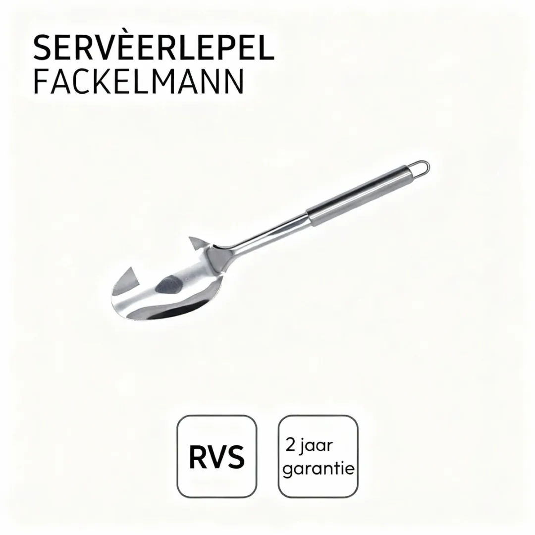 Fackelmann 670430 Ovale Serveerlepel - Roestvrij Staal
