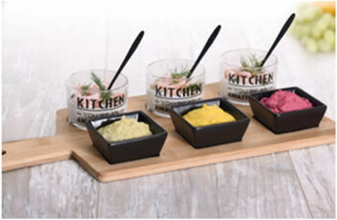 Excellent Houseware Amuse/Aperitief Set 10-delig - Bamboe - Zwart - afbeelding 6 van 6