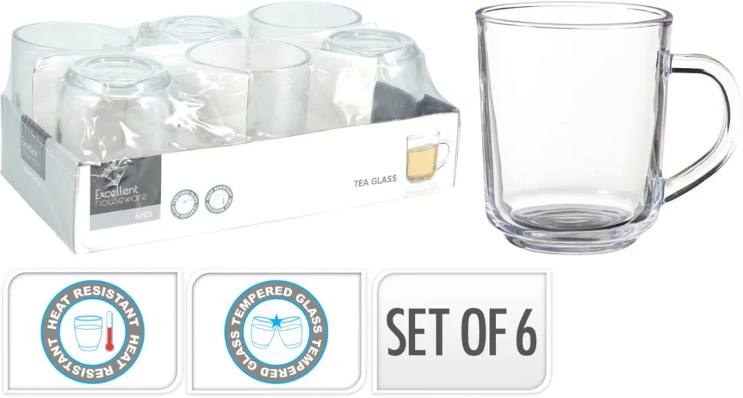 Excellent Houseware Theeglazen 6x 220ml - Gehard Glas