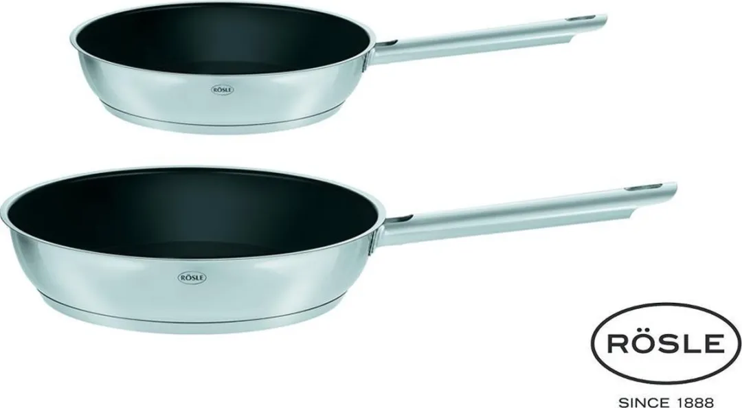 Rösle Elegance Koekenpannenset 20/28cm - 2 Stuks - Zilver