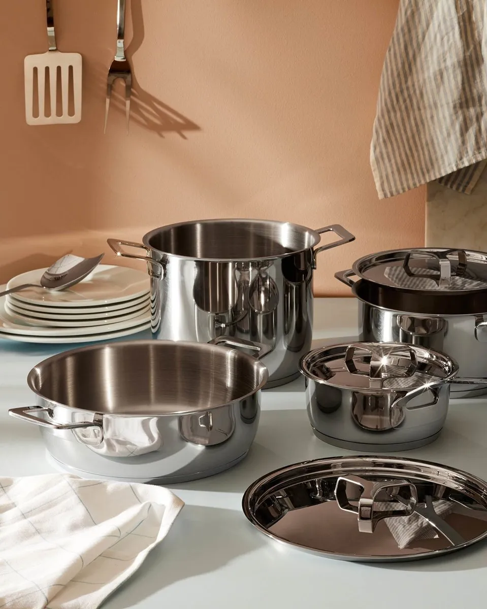 Alessi Jasper Morrison Pannenset 4-delig - Zilver