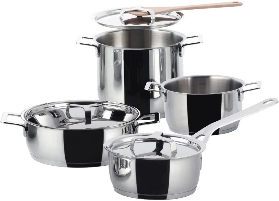 Alessi Jasper Morrison Pannenset 4-delig - Zilver