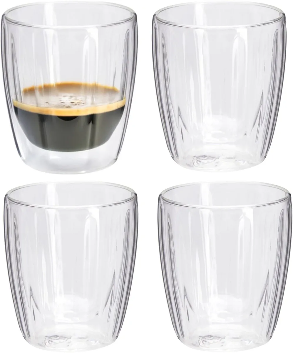 Excellent Houseware Dubbelwandige Koffieglazen 125ml