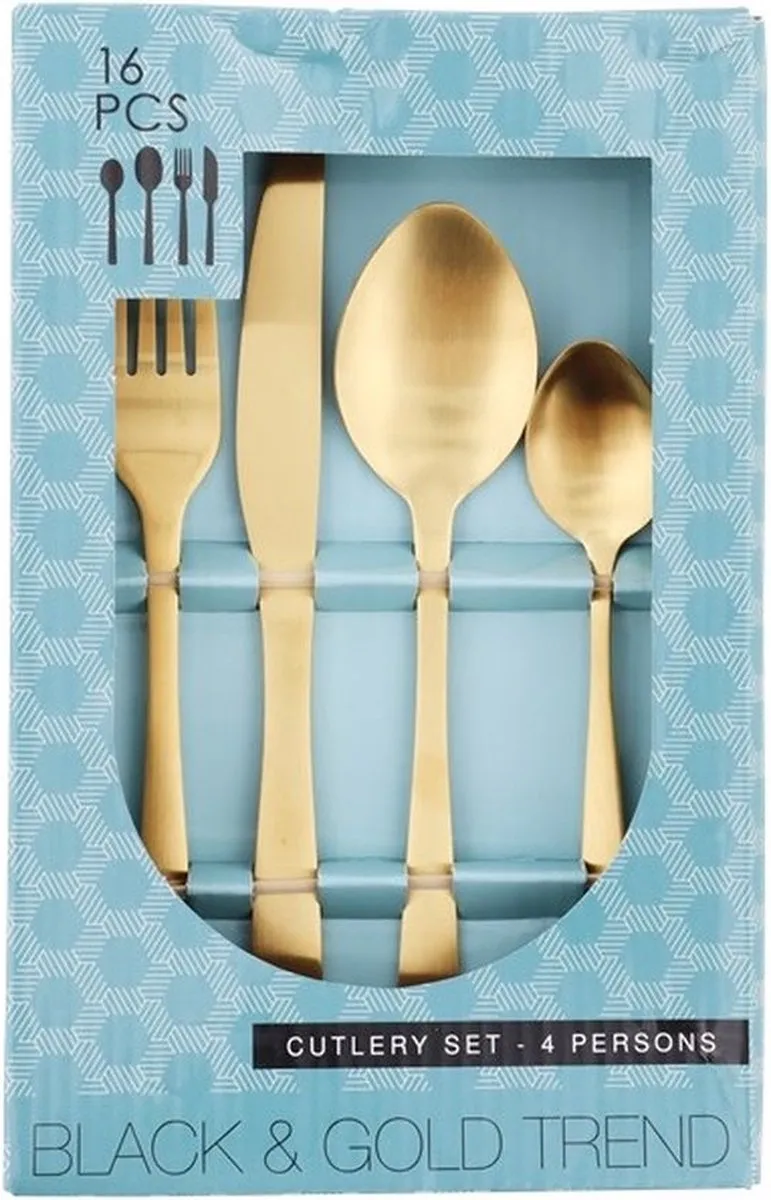 Excellent Houseware Bestekset 16-delig - Goudkleur