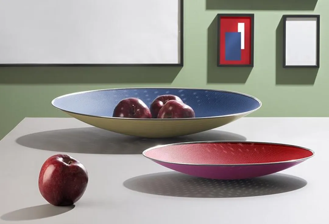 Alessi Cohncave SC01/49 Fruitschaal - 49cm - Champagne-goud & Donkerblauw
